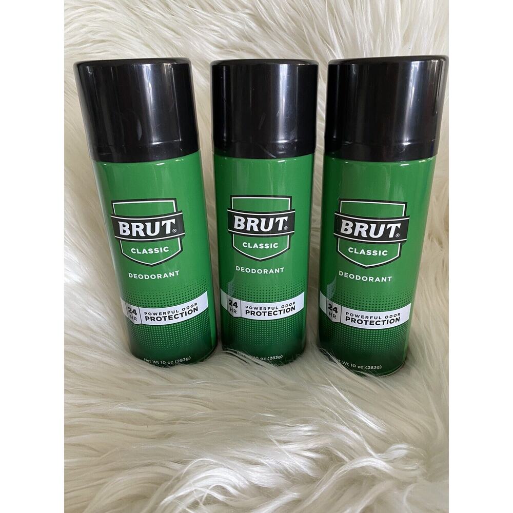 (3) BRUT Classic Scent Deodorant 24 Hour Odor Protection 10oz Spray Original